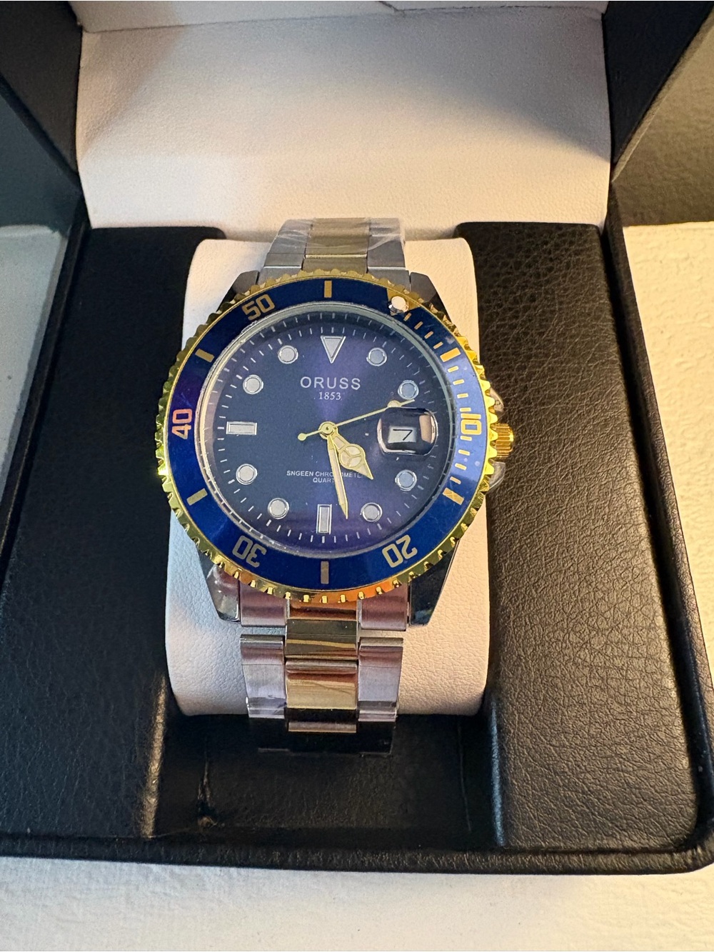 Oruss 1853 Two-Tone Blue Dial Dive Watch